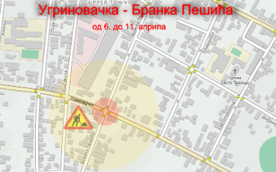 
                                                     Радови  на раскрсници Угриновачке и Бранка Пешића
                                                     