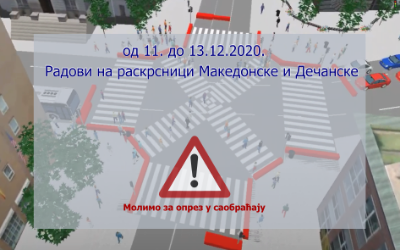 
                                                     Наставак радова на изградњи Система за адаптибилно управљање и увођење прве ексклузивне пешачке фазе на раскрсници Македонске и Дечанске улице у Београду
                                                     