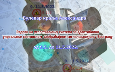 
                                                     Радови на изградњи Система за адаптибилно управљање светлосном саобраћајном сигнализацијом у Булевару краља Александра
                                                     